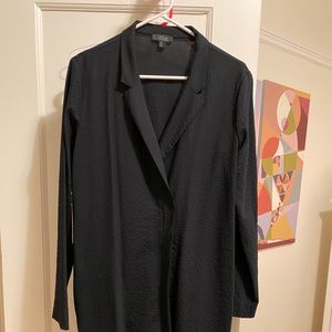 COS long dark midnight navy coat